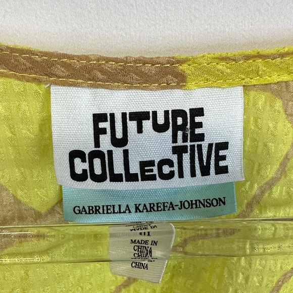 Future Collective Gabriella Karefa-Johnson Smocked Crop Blouse Top M - Picture 2 of 3